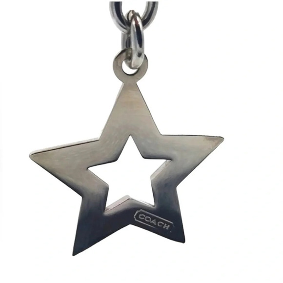 COACH Y2K Vintage Blue Pave Swarovski Crystal Star Keychain Purse Charm NEW NWOT - Picture 4 of 4